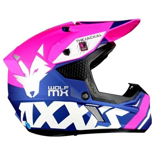 AXXIS MX803 Wolf Jackal Matt Pink мотошлем кроссовый эндуро розовый матовый