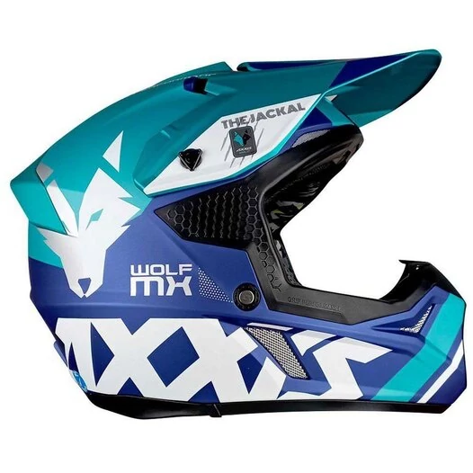 AXXIS MX803 Wolf Jackal Matt Blue мотошлем кроссовый эндуро синий матовый
