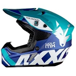 AXXIS MX803 Wolf Jackal Matt Blue мотошлем кроссовый эндуро синий матовый