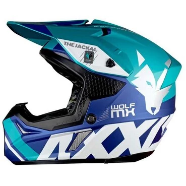 AXXIS MX803 Wolf Jackal Matt Blue мотошлем кроссовый эндуро синий матовый