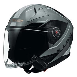 LS2 OF603 Infinity II Veyron Open Face Helmet Gloss Grey / White