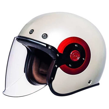 SMK Retro Open Face Helmet Glossy White / Red