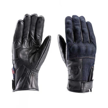 Blauer Combo Denim Black Leather Motorcycle мотоперчатки