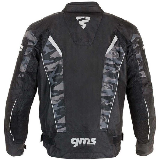 GMS VENTURA Perforated Motorcycle Jacket Black Camouflage