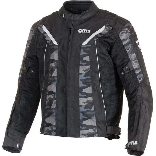 GMS VENTURA Perforated Motorcycle Jacket Black Camouflage