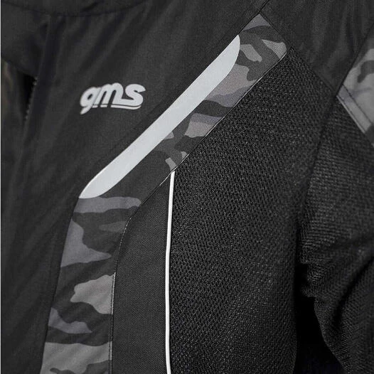 GMS VENTURA Perforated Motorcycle Jacket Black Camouflage