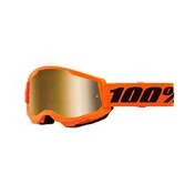 100% Strata 2 Neon Orange Goggle Mirrored Gold Оранжевый
