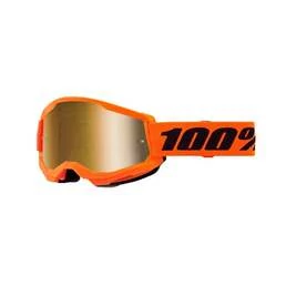 100% Strata 2 Neon Orange Goggle Mirrored Gold Оранжевый