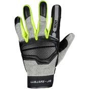 Ixs EVO-AIR Leather and Fabric Motorcycle мотоперчатки Black Gray Neon Yellow