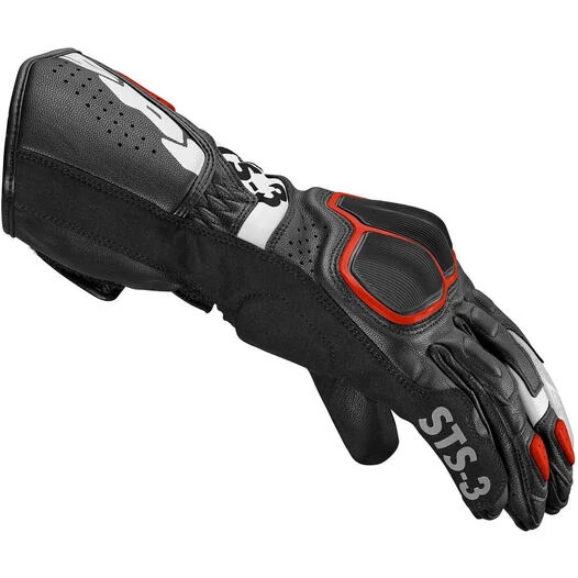Spidi STS-3 Red Touring Leather Motorcycle Gloves