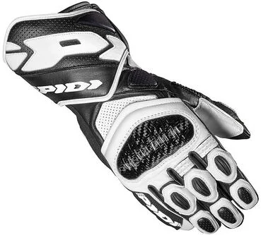 Spidi CARBO 7 Racing Leather Motorcycle мотоперчатки Black White