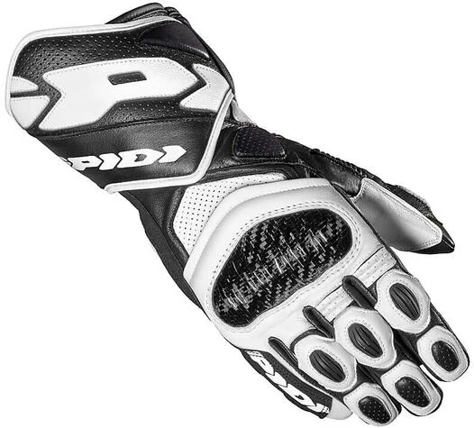 Spidi CARBO 7 Racing Leather Motorcycle мотоперчатки Black White