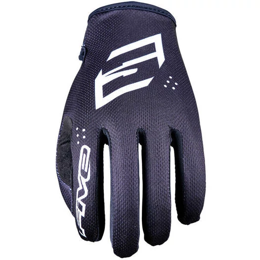 Five MXF3 Motorcycle Gloves Black White