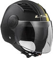Moto Jet helmet OF562 Ls2 Airflow Long With Visor Long Metropolis Black Yellow Hy vision