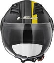 Moto Jet helmet OF562 Ls2 Airflow Long With Visor Long Metropolis Black Yellow Hy vision