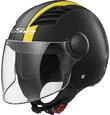 Moto Jet helmet OF562 Ls2 Airflow Long With Visor Long Metropolis Black Yellow Hy vision