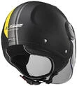 Moto Jet helmet OF562 Ls2 Airflow Long With Visor Long Metropolis Black Yellow Hy vision