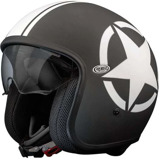 Motorcycle Мотошлем Jet Premier VINTAGE STAR 9 BM Matt Black (размер: l)