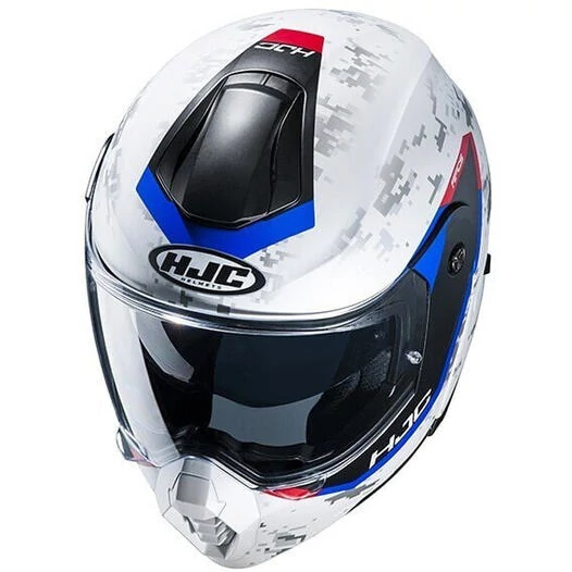 Touring Modular Motorcycle Helmet HJC C80 BULT MC21SF White Blue Red Matt