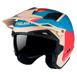 MT Helmets District SV S Analog Open Face Helmet Glossy Blue / Orange