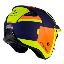 MT Helmets District SV S Analog Open Face Helmet Matt Fluo Yellow / Dark Blue / Orange