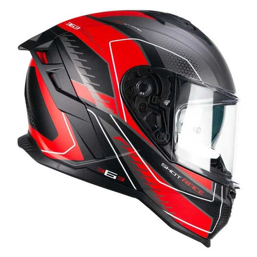 CGM 363G Shot Race Full Face Helmet Matt Anthracite / Red