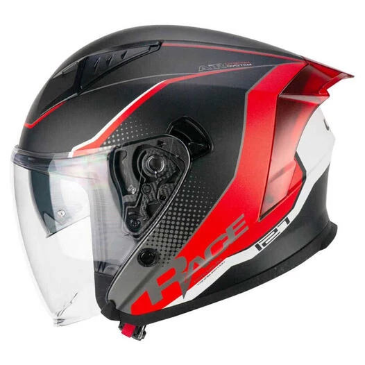 CGM 127G Deep Race Open Face Helmet Matt Graphite / Red