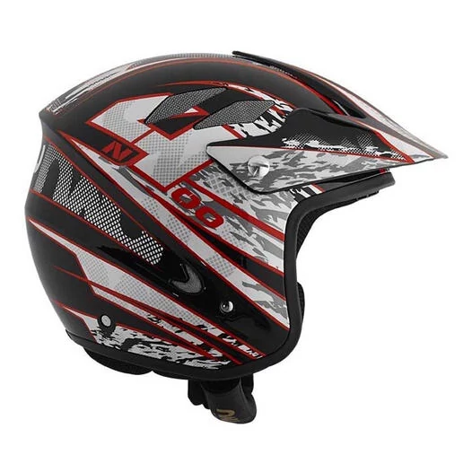 NAU N400 Overnet Open Face Helmet Красно-черный