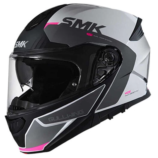 SMK Gullwing Kresto Modular Helmet Glossy White / Grey / Black / Pink (размер: 2xl)