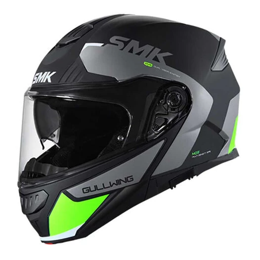 SMK Gullwing Kresto Modular Helmet Glossy Black / Grey / Fluo Yellow (размер: 2xl)
