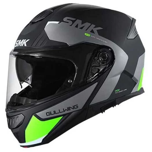 SMK Gullwing Kresto Modular Helmet Black / Grey / Green (размер: 2xl)