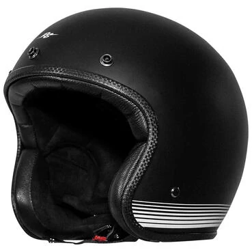 RUSTY STITCHES Fonzie Open Face Helmet Matt Black / White