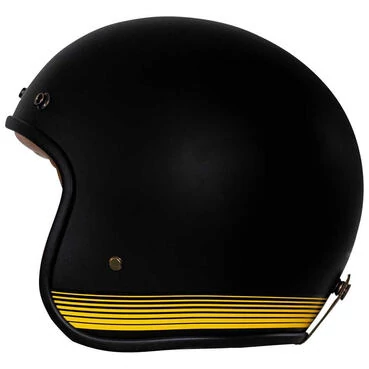 RUSTY STITCHES Fonzie Open Face Helmet matt black / yellow
