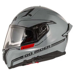 NZI Go Rider Stream Solid Full Face Helmet Nouveau Grey
