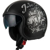 NZI Rolling 4 Sun Open Face Helmet Matt Bello Silver