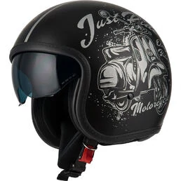 NZI Rolling 4 Sun Open Face Helmet Matt Bello Silver