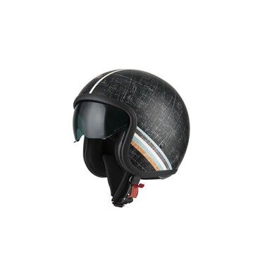 NZI Rolling 4 Sun Open Face Helmet Matt Linien Black