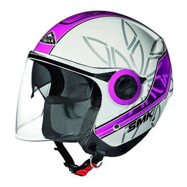 SMK Cooper Essence Open Face Helmet Glossy White / Pink