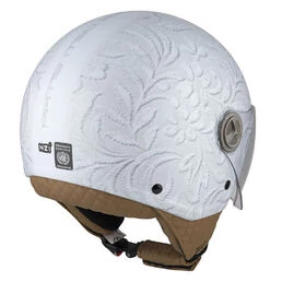 NZI Zeta 2 Open Face Helmet Matt Brocado White