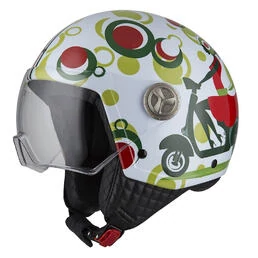 NZI Zeta 2 Open Face Helmet Glossy Happy Scooter