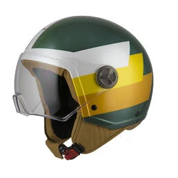 NZI Zeta 2 Open Face Helmet Matt Bandi Musgo / Gold