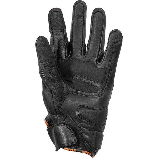 GMS CURVE Leather Motorcycle Gloves Black Yellow