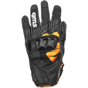 GMS CURVE Black Orange Leather Motorcycle мотоперчатки