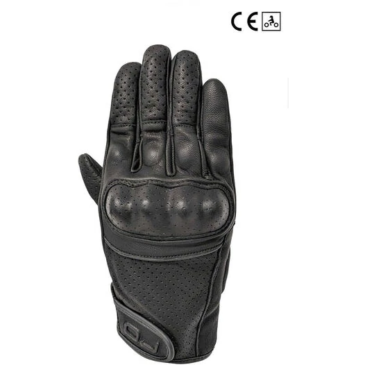 Oj Atmospheres STONE Black Summer Leather Motorcycle Gloves