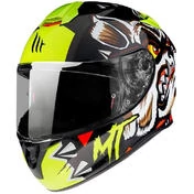 Integral Motorcycle Мотошлем Mt Мотошлем TARGO Crazy Dog G3 Glossy Fluo Yellow
