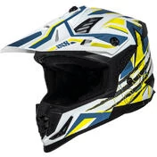 Moto Cross Enduro Мотошлем iXS 363 2.0 Matt White Blue Yellow Fluo