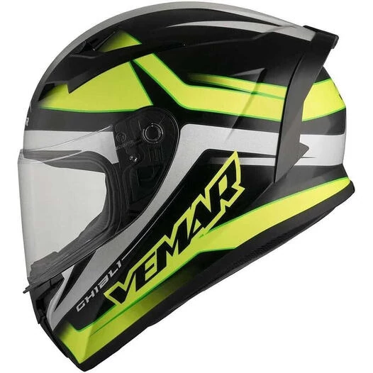 Integral Motorcycle Helmet Vemar VH Ghibli Base Black Yellow Fluo