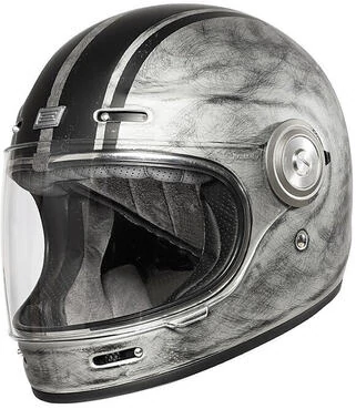 Full Face Motorcycle Мотошлем Vintage Origin VEGA CUSTOM Silver Matt