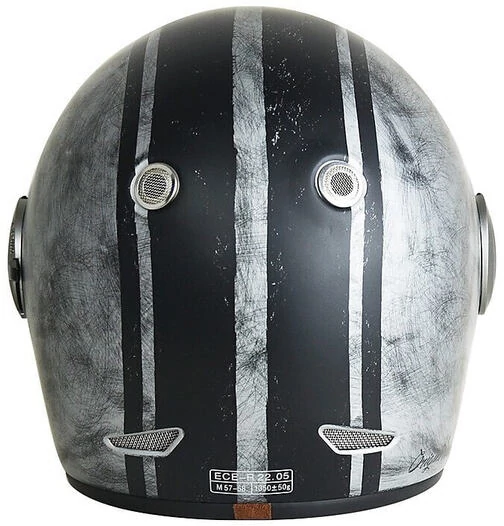 Full Face Motorcycle Helmet Vintage Origin VEGA CUSTOM Silver Matt