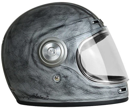 Full Face Motorcycle Helmet Vintage Origin VEGA CUSTOM Silver Matt